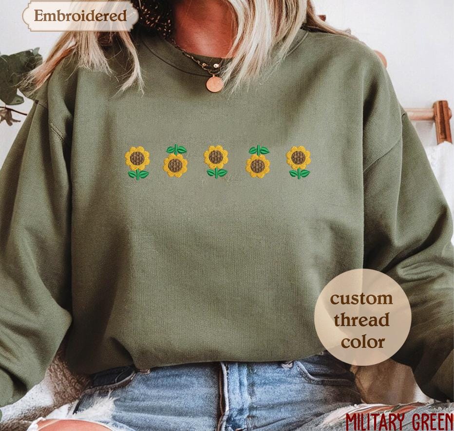 Embroidered Sunflowers