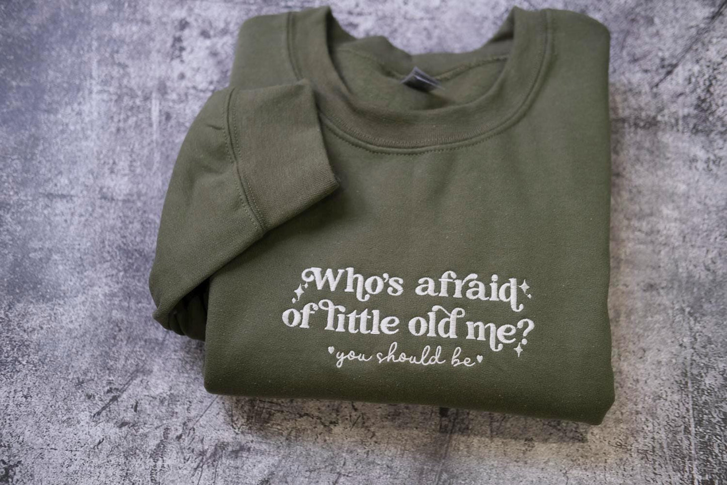 Little old me, who's afraid shirt, gift for coquette girlie, who's afraid? embroidered shirt, who's afraid, Tortured Sweatshirt, Poet gift