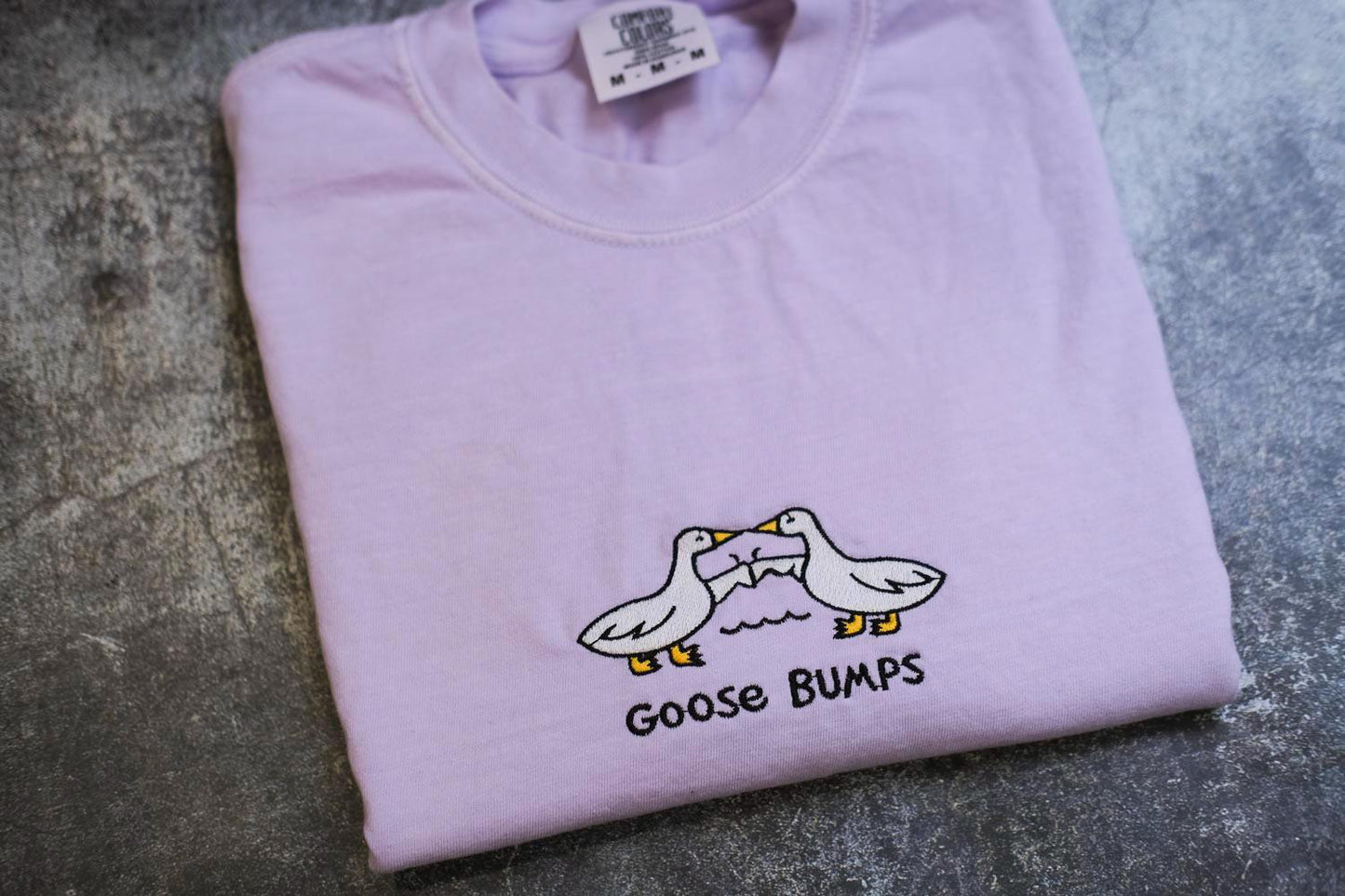 a close up of a t shirt with two birds on it