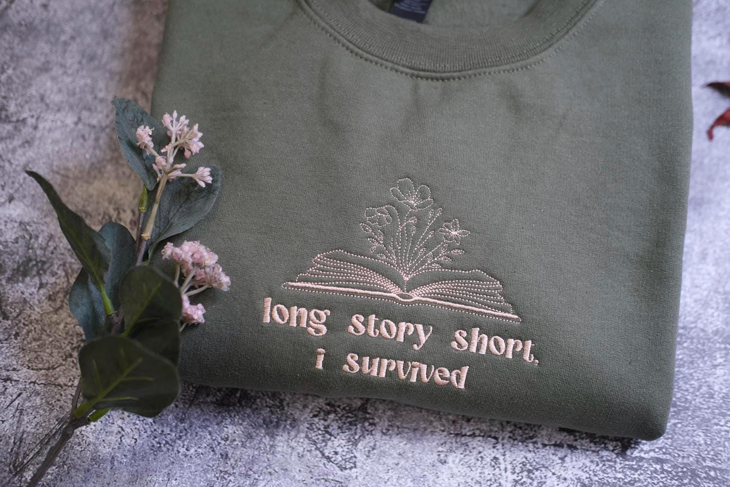 a t - shirt that says long story, short, i survived