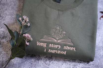 a t - shirt that says long story, short, i survived