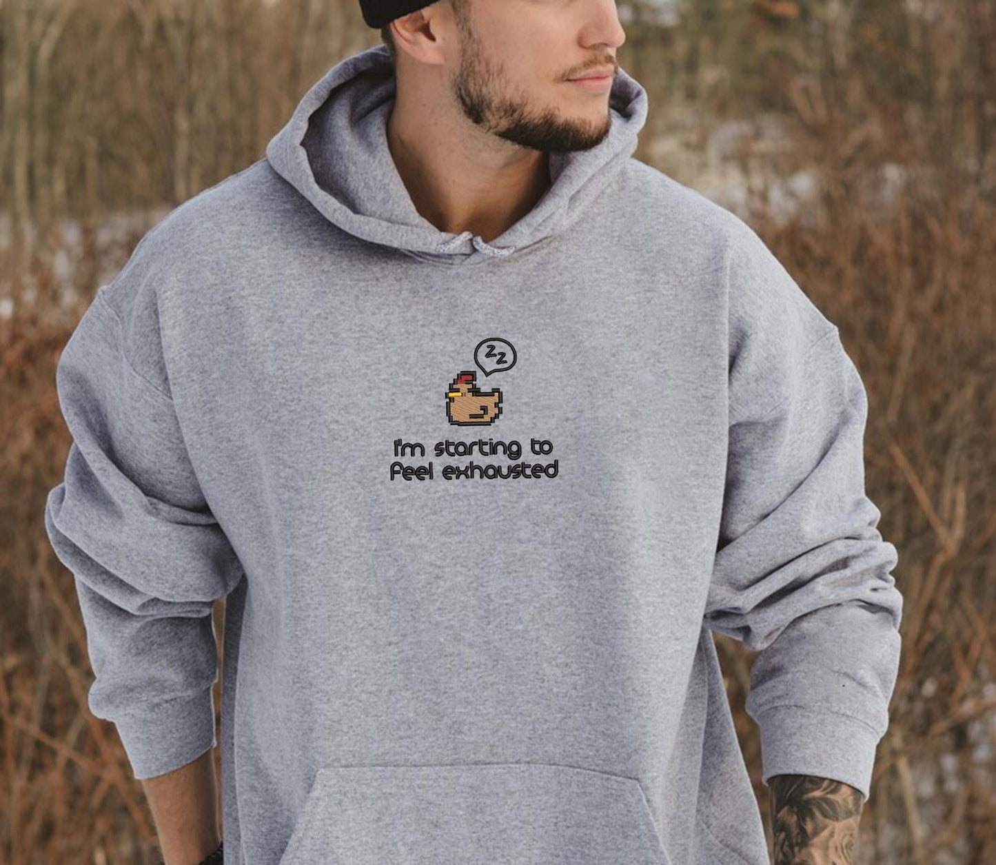 Pixel chicken I'm Starting To Feel Exhausted Valley Shirt, Sleepy Chicken Sweater, Pixel Art, Gamer Gift, For Him Pelican Town