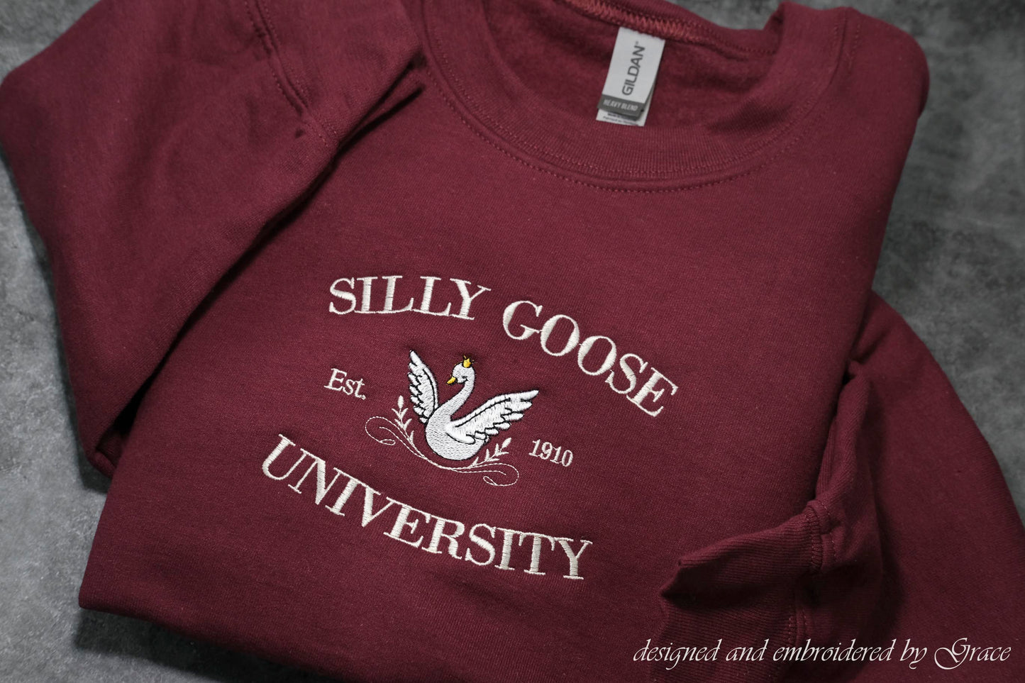 Silly Goose University Embroidered Sweatshirt | Hoodie | Tshirt