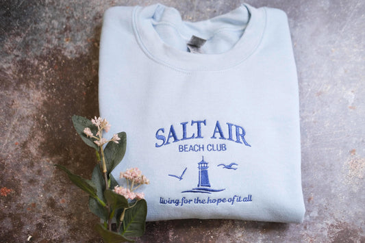 Salt Air August Embroidered Sweatshirt, Live For The Hope of It All, Music Lover Gift