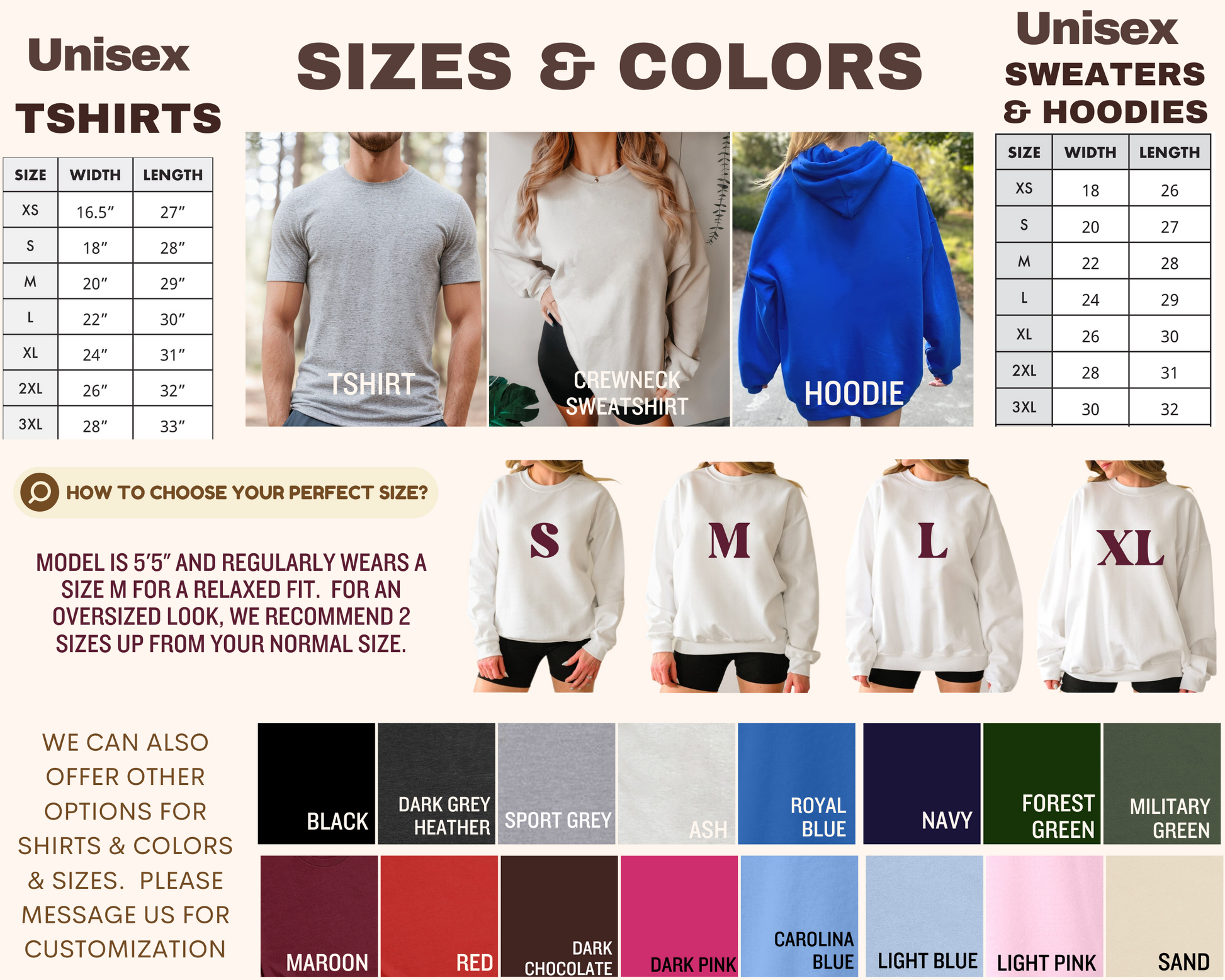 a women's hoodie with the measurements of the hoodie