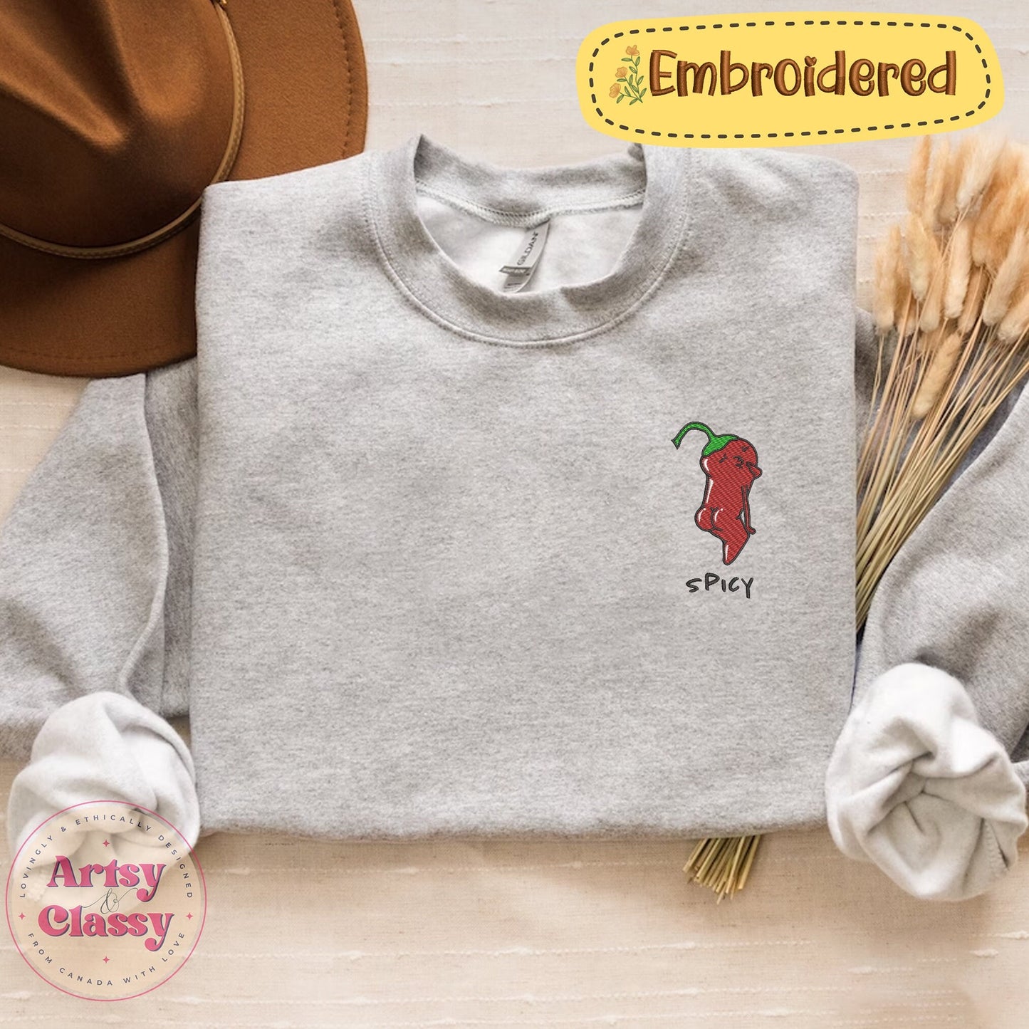 Spicy Funny Embroidered Sweatshirt | Hoodie | Tshirt