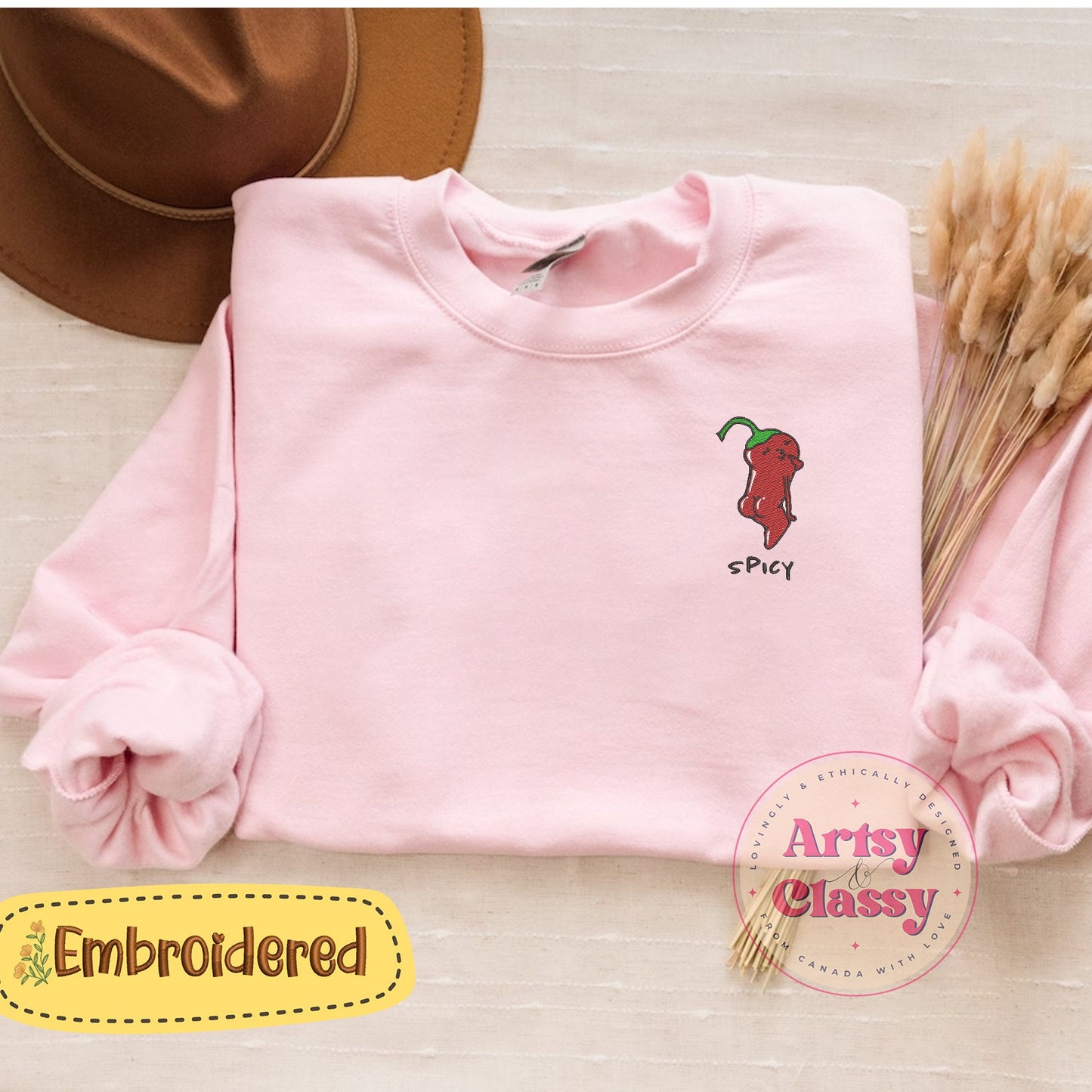 Spicy Funny Embroidered Sweatshirt | Hoodie | Tshirt