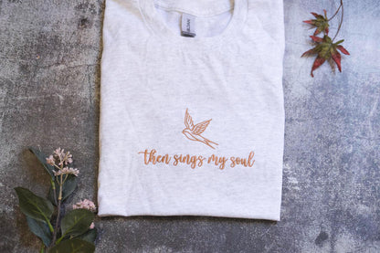Then Sings My Soul Embroidered sweatshirt, How great thou art, Christian sweatshirt embroidered, Jesus crewneck Religious Shirt