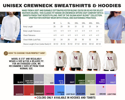 The image contains a collection of images, including a man and a woman, as well as a list of colors available for hoodies and t-shirts. The image does not contain any text that is not described in detail.