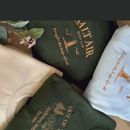 Salt Air August Embroidered Sweatshirt, Live For The Hope of It All, Music Lover Gift