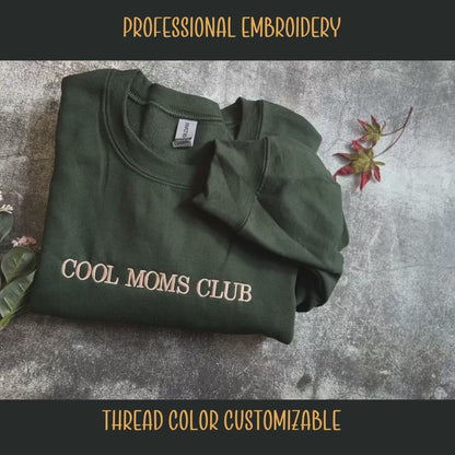 Embroidered Cool Moms-Dads Club Sweatshirt, Mama Sweater, Mother's Day Gift-present, Mom-Dad Shirt, Special Parent shirt, Baby Announcement