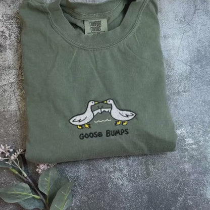 Embroidered Goose Bumps Comfort Colors T-Shirt Goose Bumps T-Shirt Comfort Colors Cozy T-Shirts Unisex Goose Shirt Fathers Day Gift