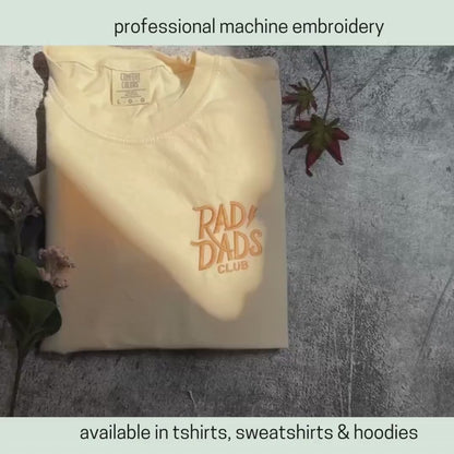 Rad Dad Club Embroidered Comfort Colors T-Shirt-Fathers Day Shirt-Dad Shirt-Fathers Day Gift-Garment Dyed T Shirt-Gift for him