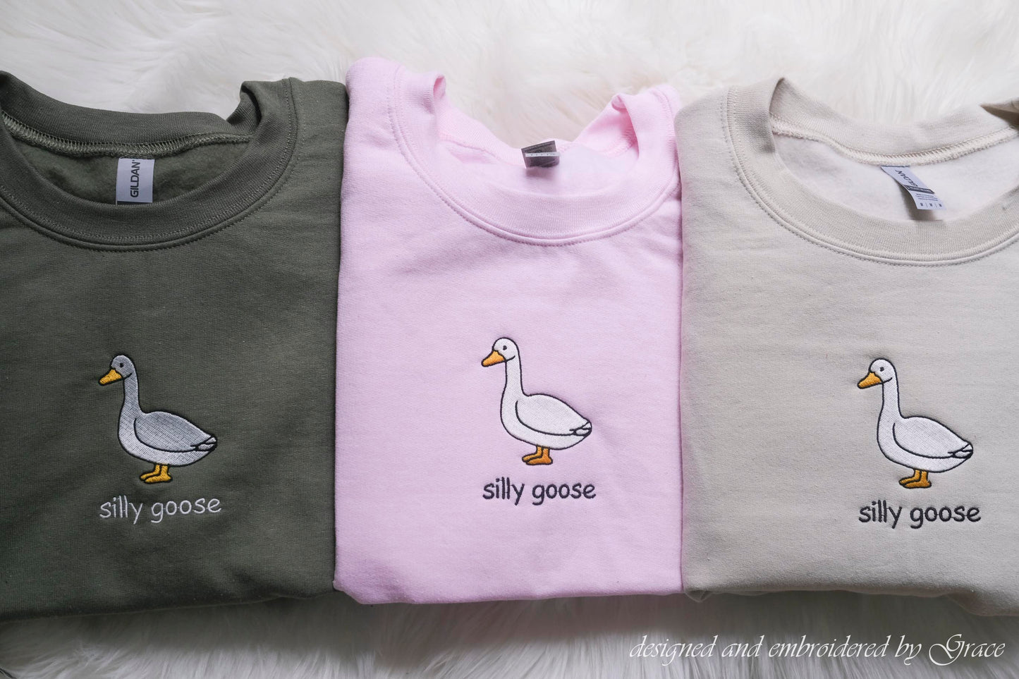 Silly Goose Funny Embroidered Sweatshirt | Hoodie | Tshirt