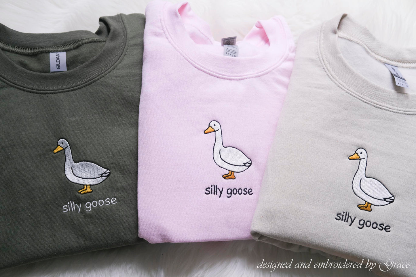 Silly Goose Funny Embroidered Sweatshirt | Hoodie | Tshirt